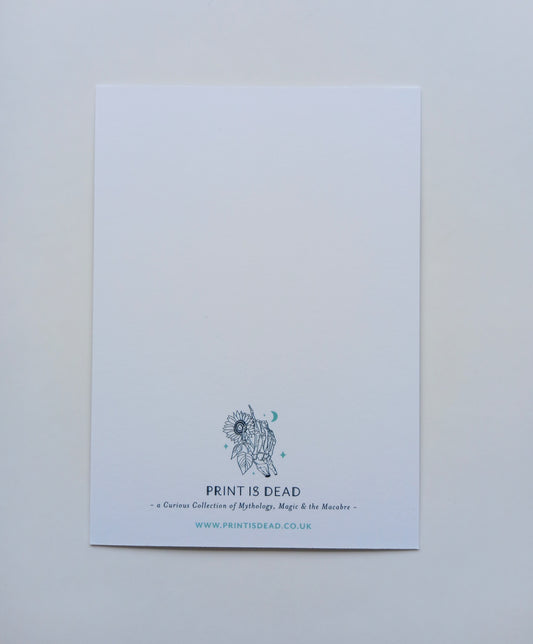 Skull and Roses Postcard Mini Print