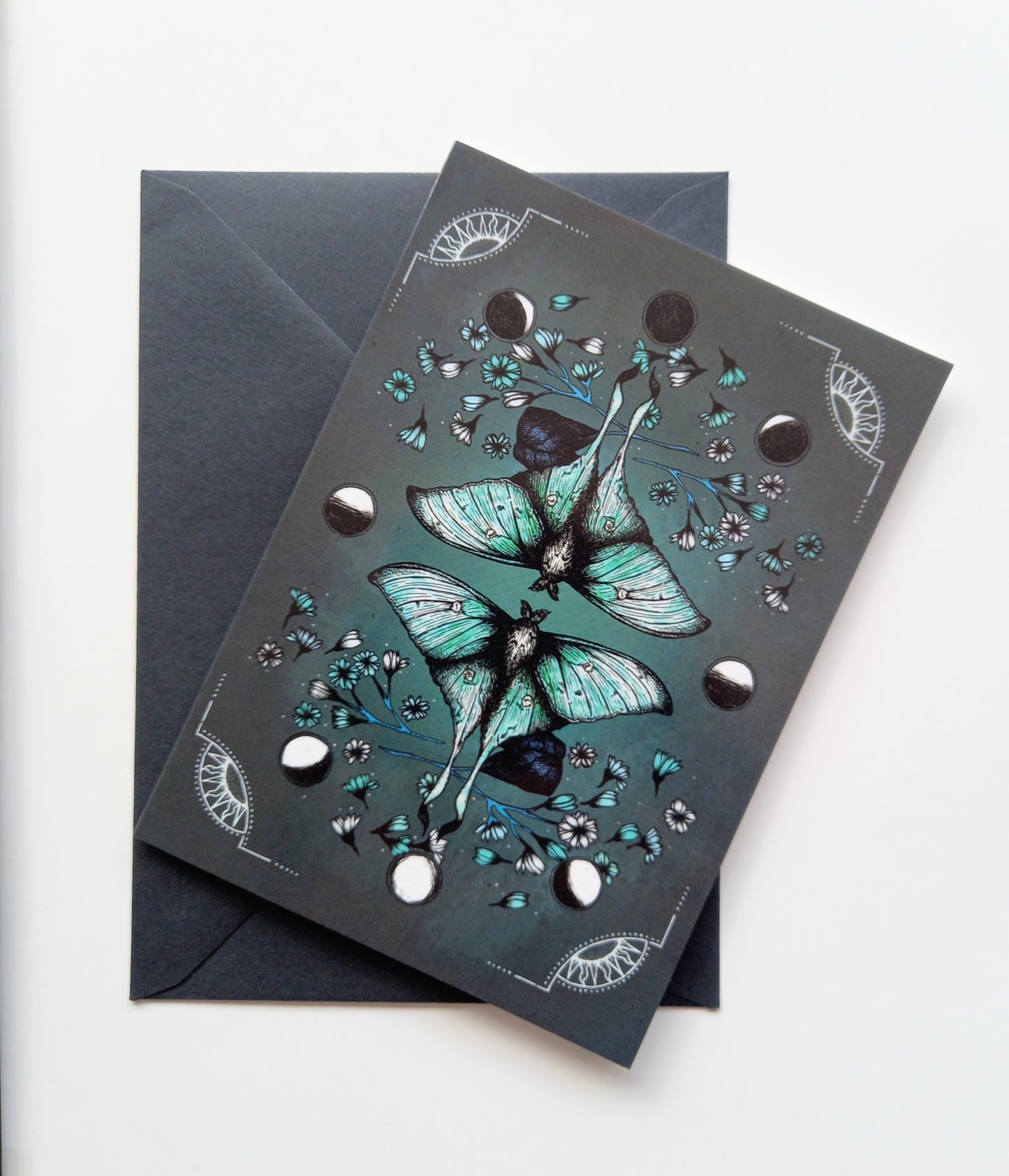 Lunar Moth Blank Greeting Card