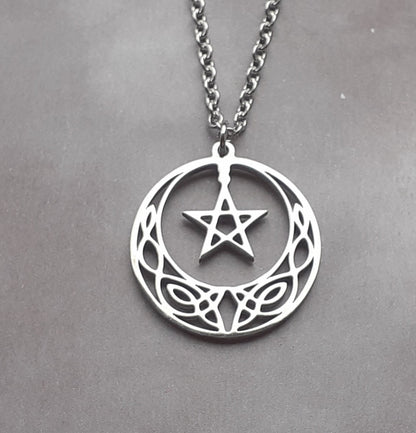 Celtic Pentagram Steel Necklace
