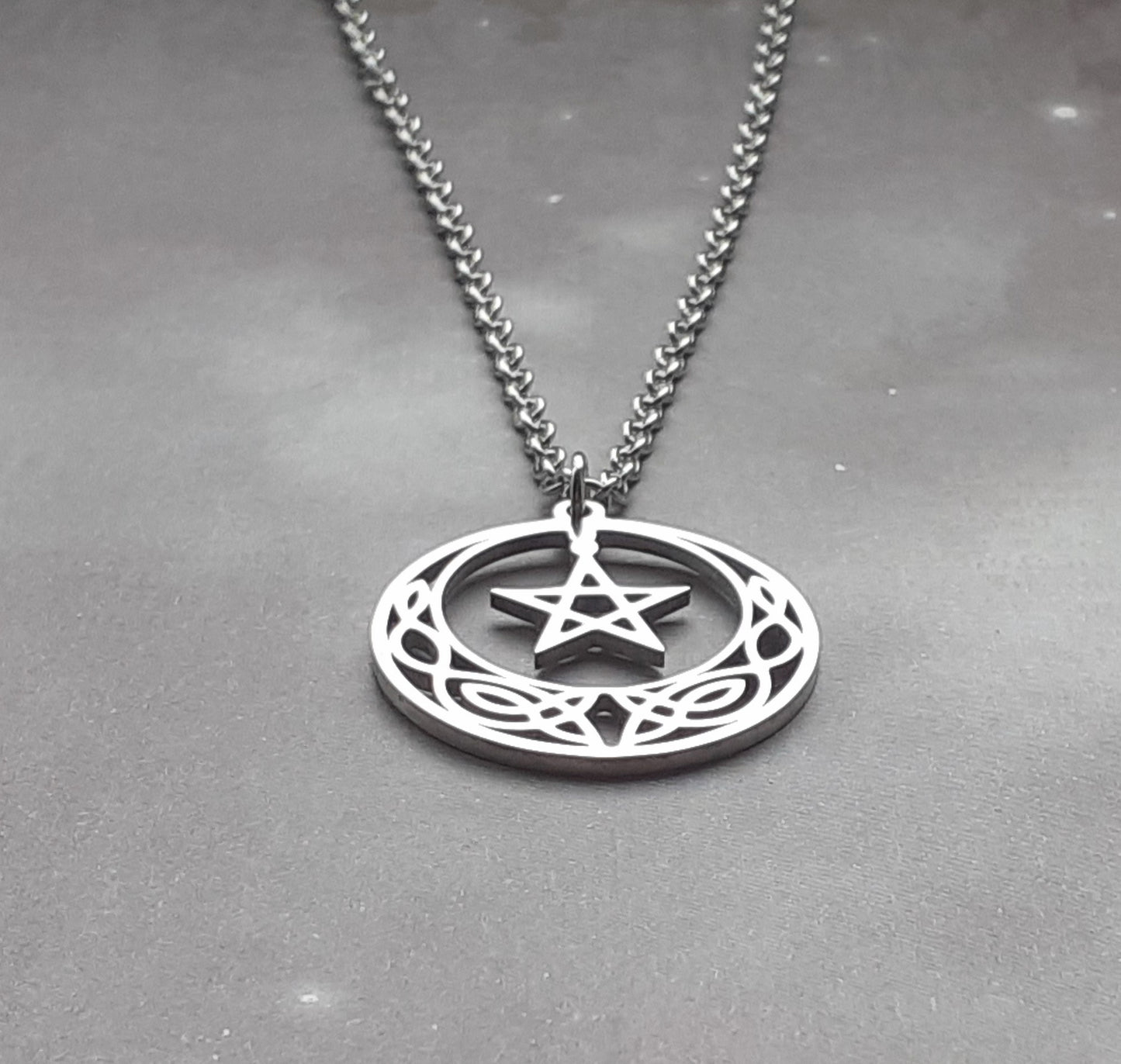 Celtic Pentagram Steel Necklace