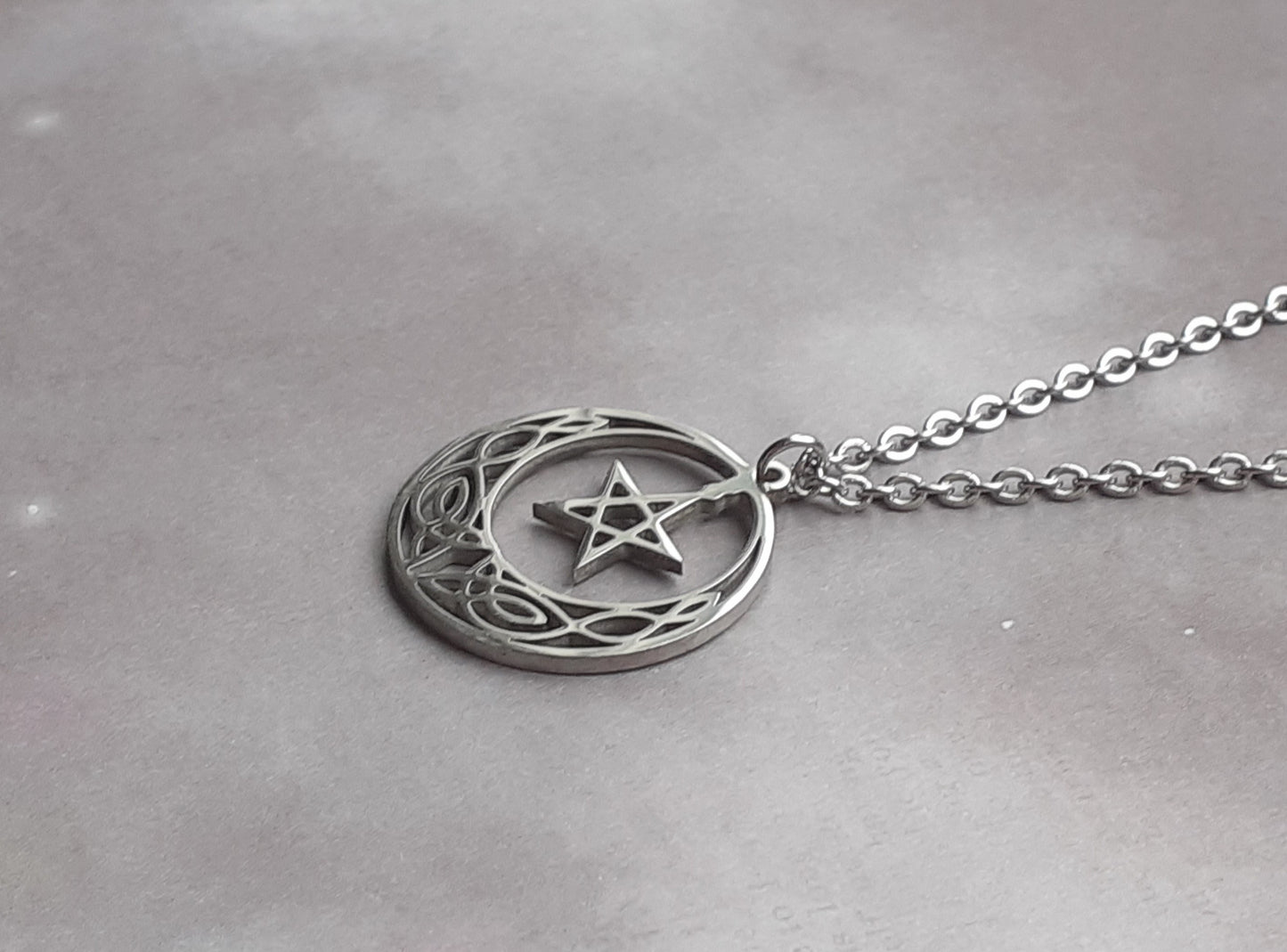 Celtic Pentagram Steel Necklace