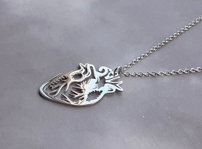 Anatomical Heart Steel Necklace
