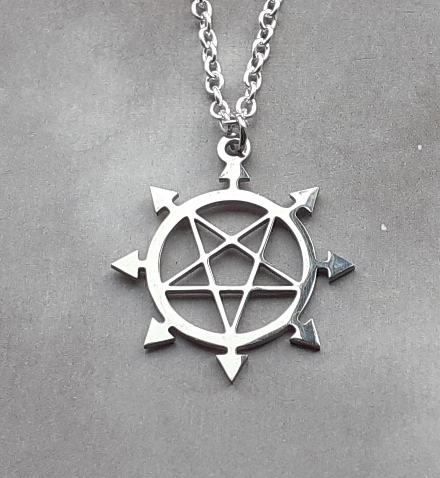 Chaos Pentagram Steel Necklace