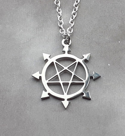 Chaos Pentagram Steel Necklace