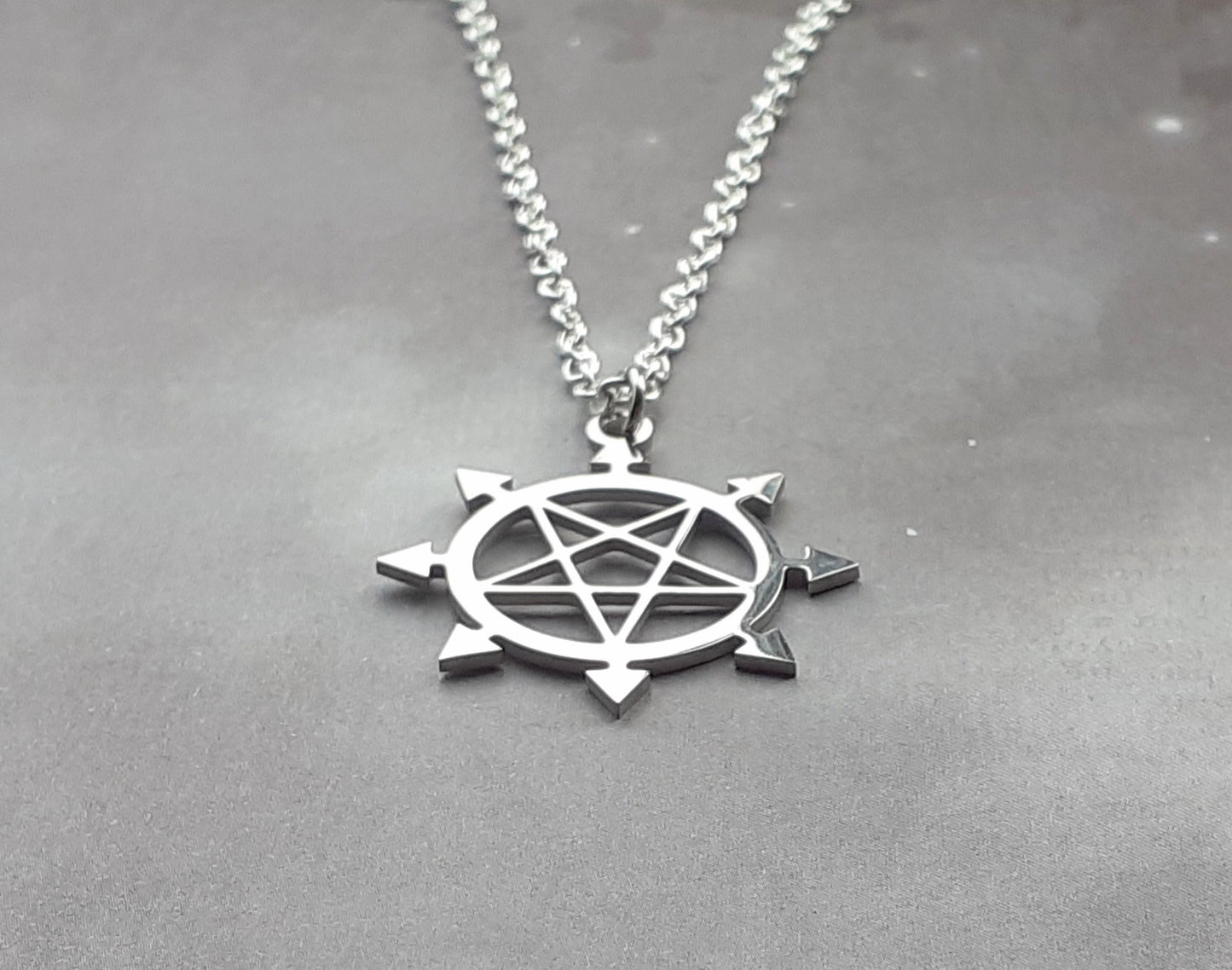 Chaos Pentagram Steel Necklace