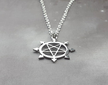 Chaos Pentagram Steel Necklace