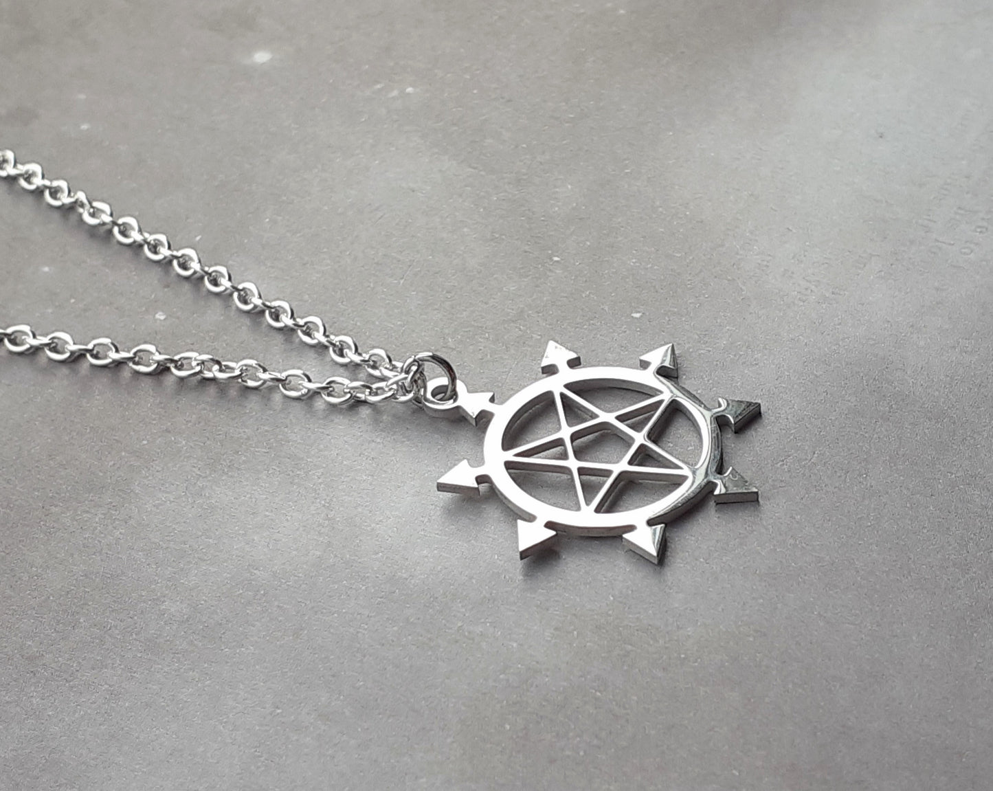 Chaos Pentagram Steel Necklace