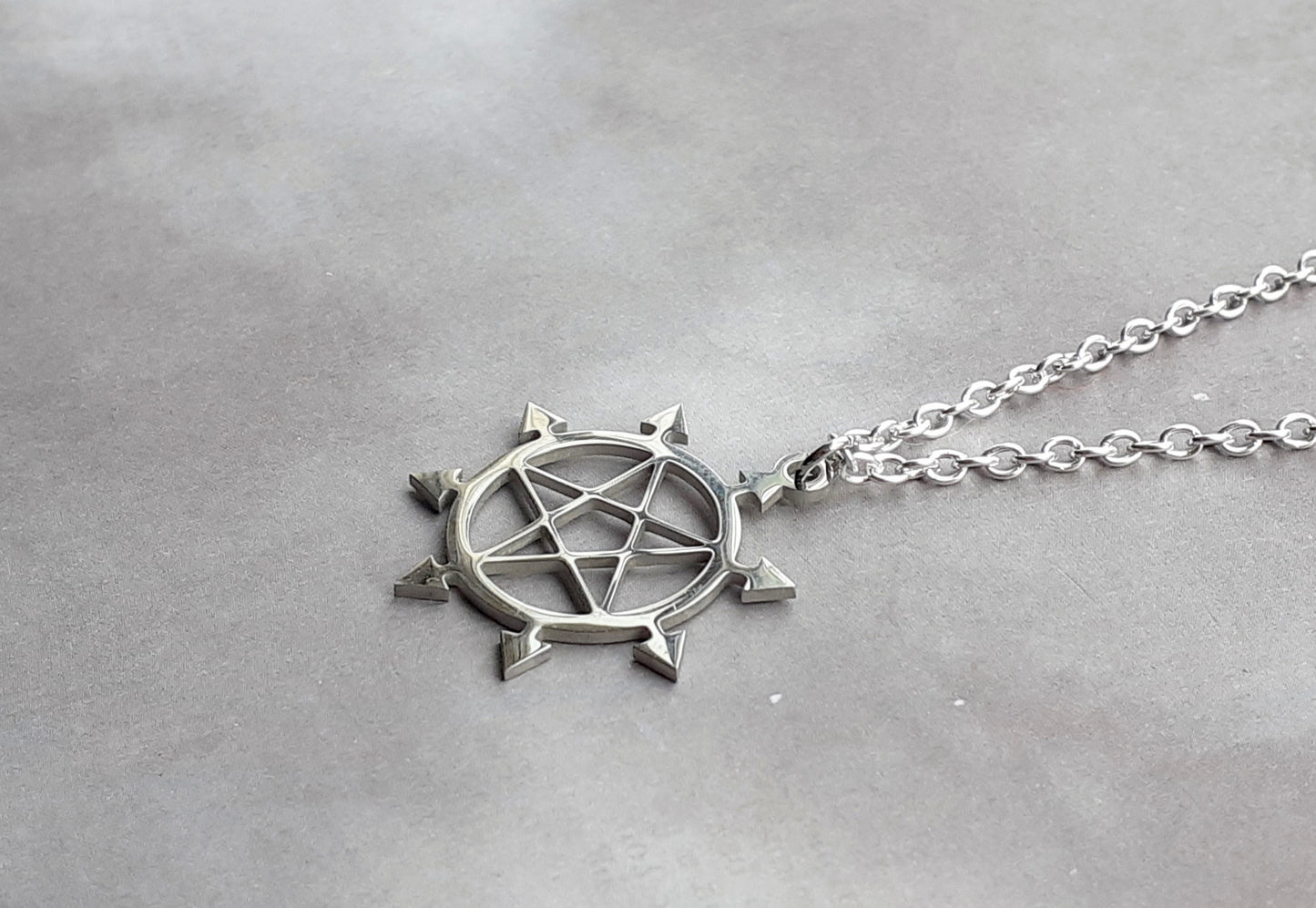 Chaos Pentagram Steel Necklace