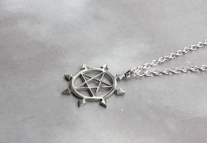 Chaos Pentagram Steel Necklace