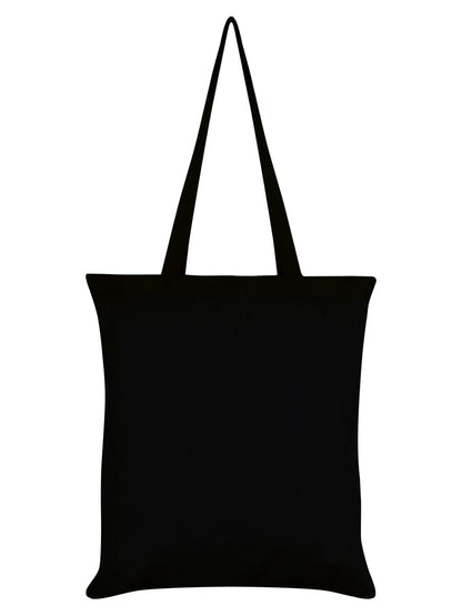 Lunar Skull Black Cotton Tote Bag