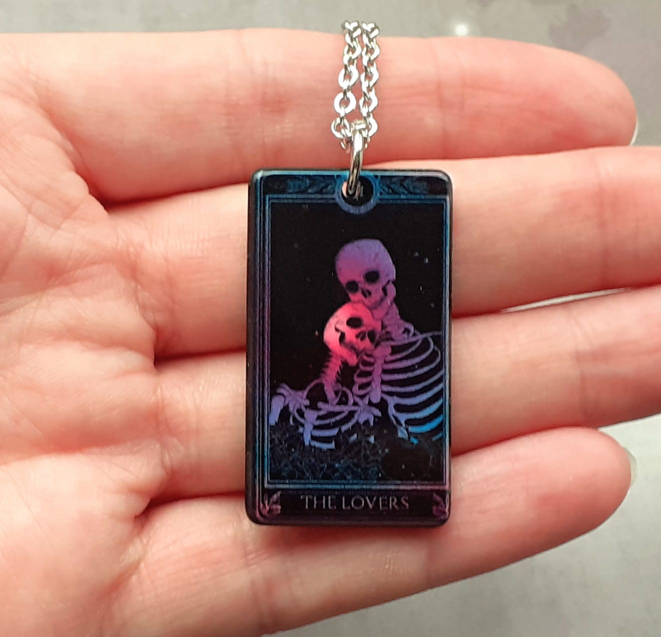 The Lovers Tarot Card Necklace