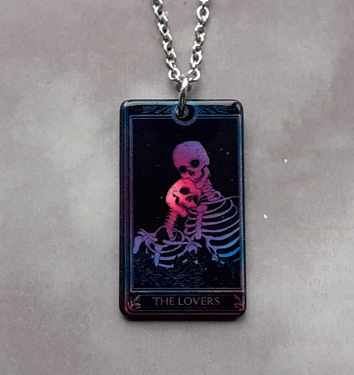 The Lovers Tarot Card Necklace