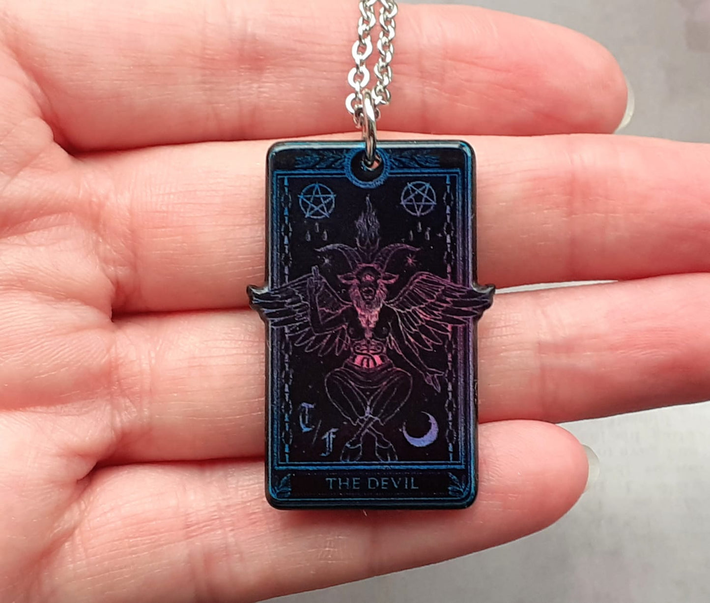 The Devil Tarot Card Necklace