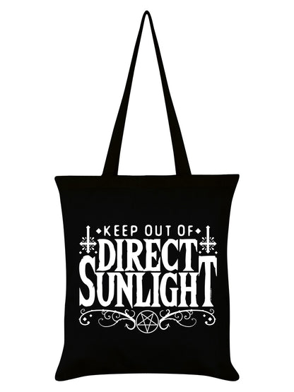 Keep Out of Direct Sunlight Black Cotton Tote Bag