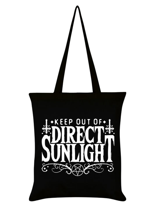 Keep Out of Direct Sunlight Black Cotton Tote Bag