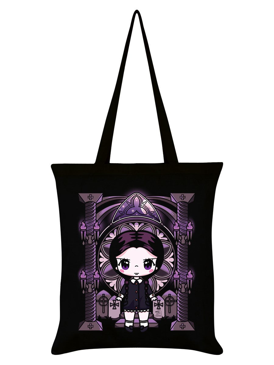 Miss Addams Black Tote Bag by Mio Moon