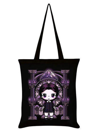 Miss Addams Black Tote Bag by Mio Moon