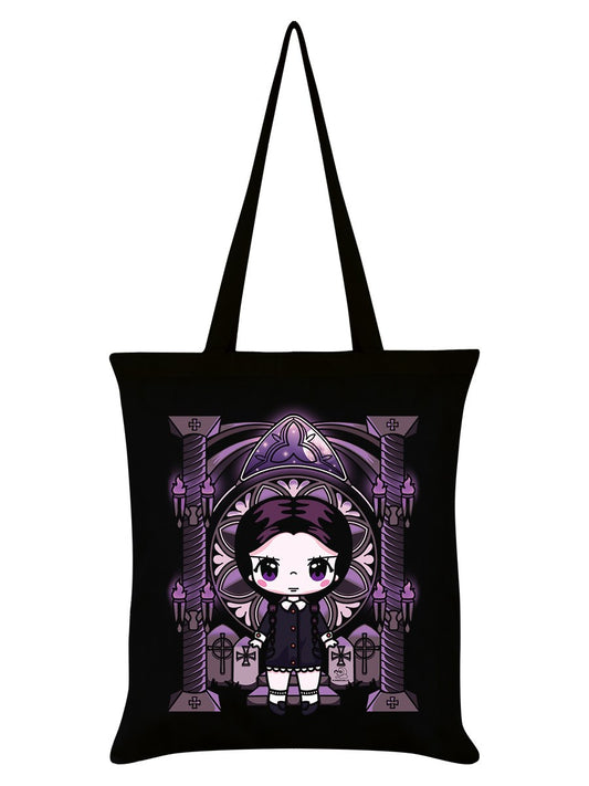 Miss Addams Black Tote Bag by Mio Moon