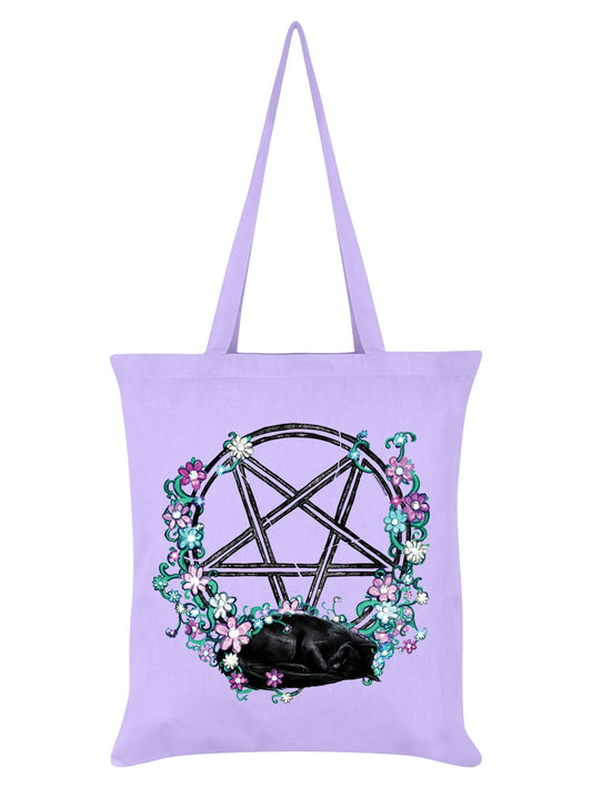 Pentagram Familiar Lilac Cotton Tote Bag