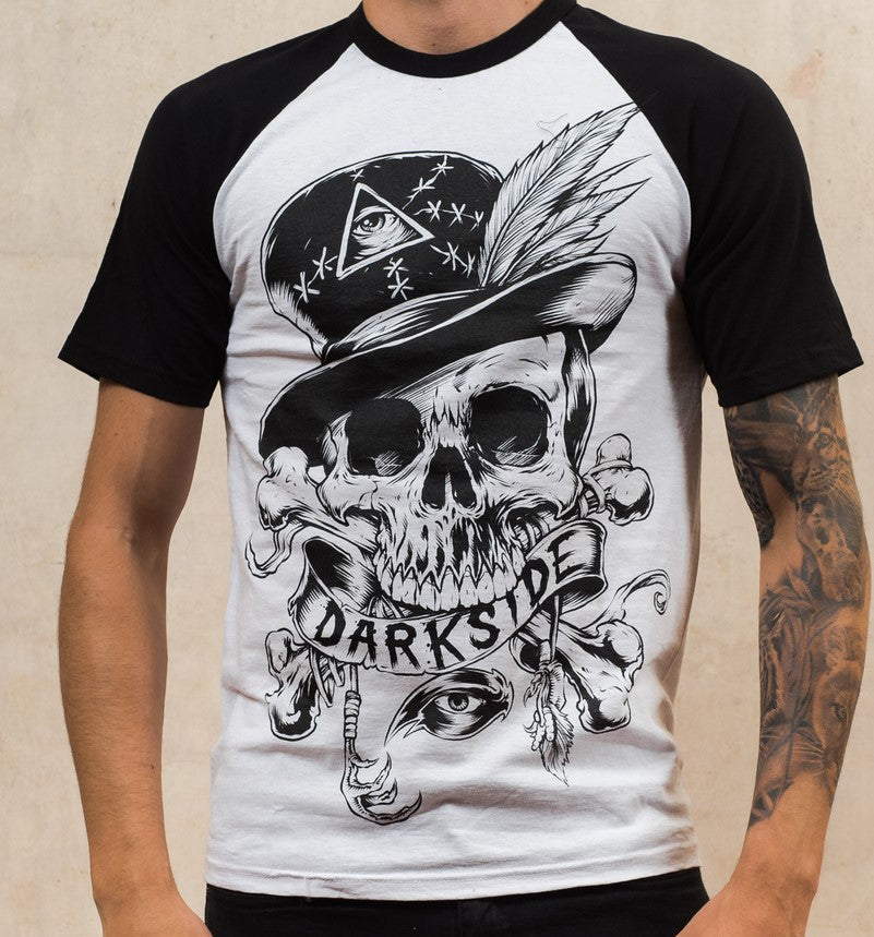 Voodoo Skull Raglan Baseball T-shirt