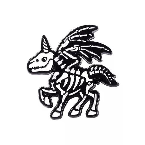 Unicorn Skeleton Pin Badge