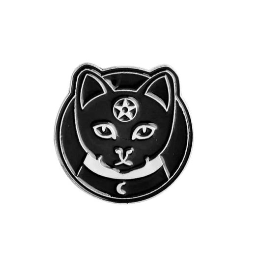 Cat Head Metal Pin Badge