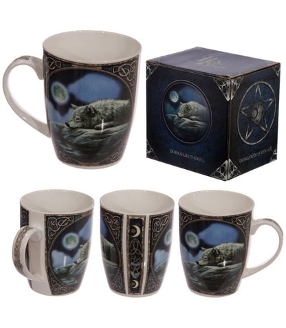 Quiet Reflection Wolf Mug by Lisa Parker