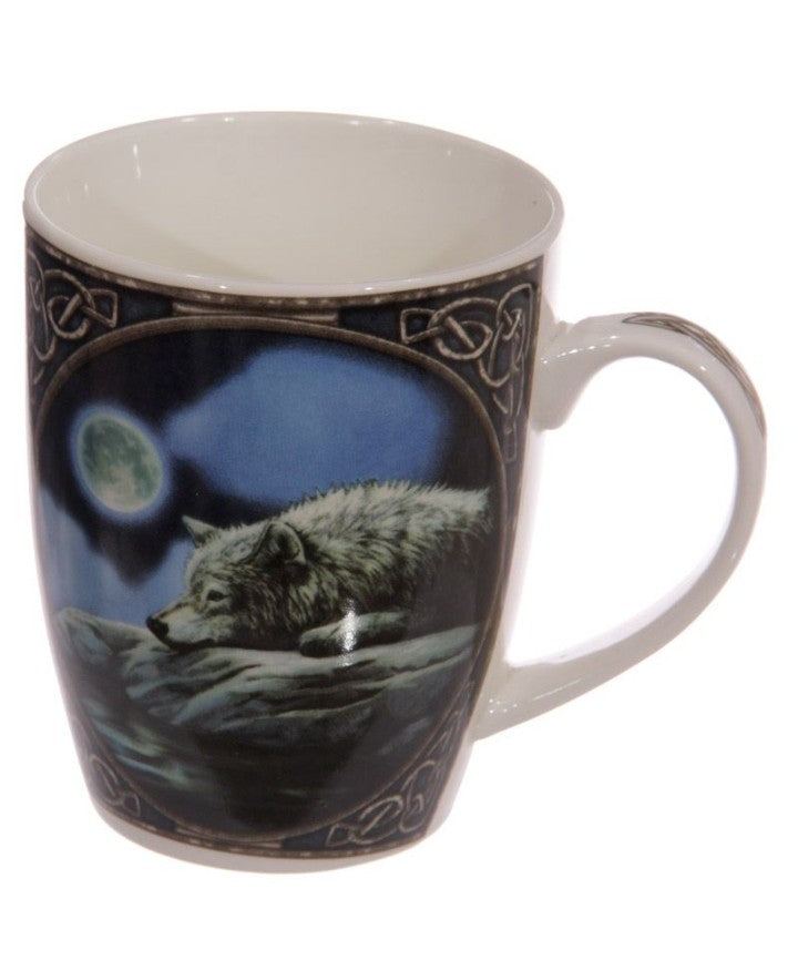 Quiet Reflection Wolf Mug by Lisa Parker