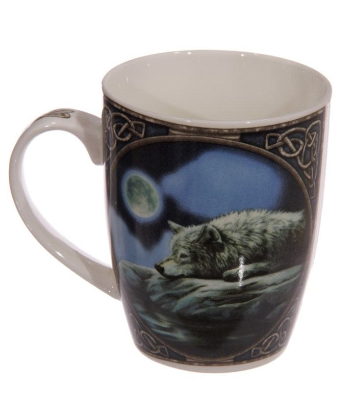 Quiet Reflection Wolf Mug by Lisa Parker