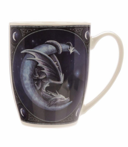 Sweet Dreams Dragon and Moon Mug by Lisa Parker