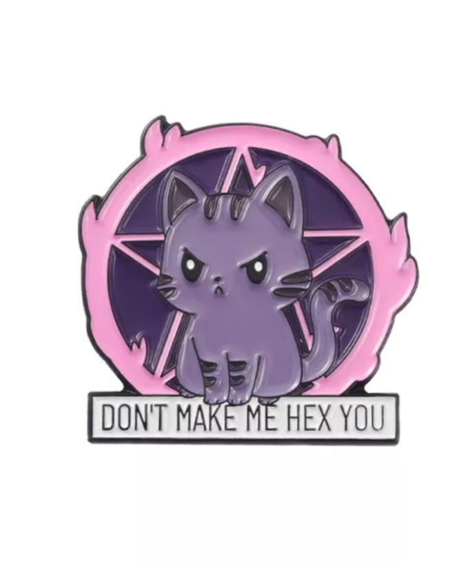 Hex Kitty Metal Pin Badge