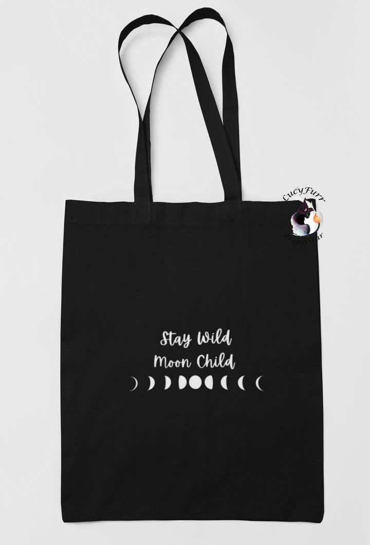 Stay Wild Moon Child Tote Bag (Black)