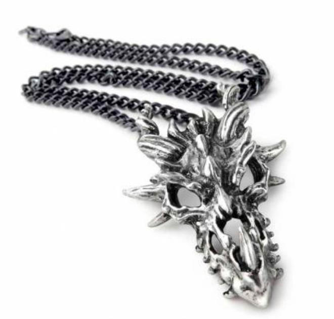 Dragon Skull Necklace by Alchemy Gothic