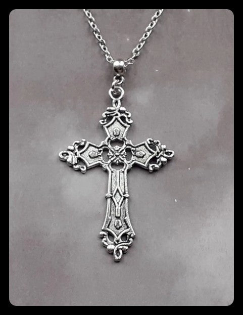 Patterned Cross Necklace