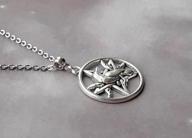 Raven Pentagram Necklace