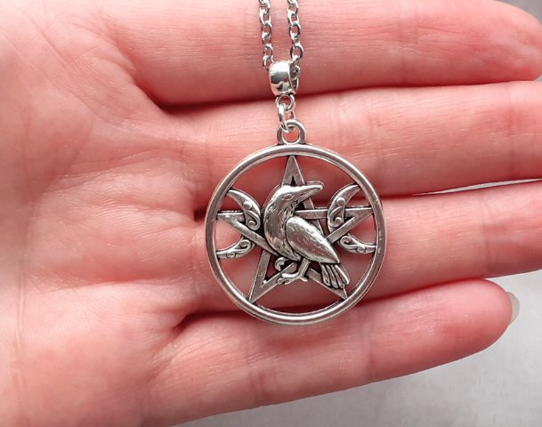 Raven Pentagram Necklace