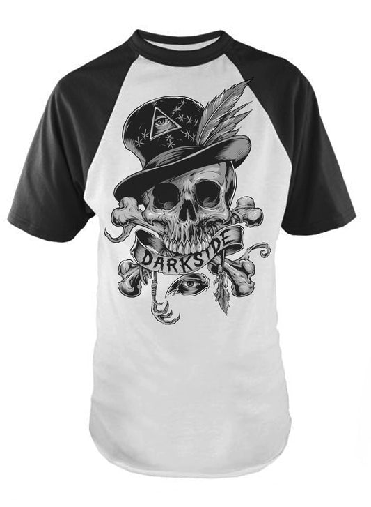 Voodoo Skull Raglan Baseball T-shirt